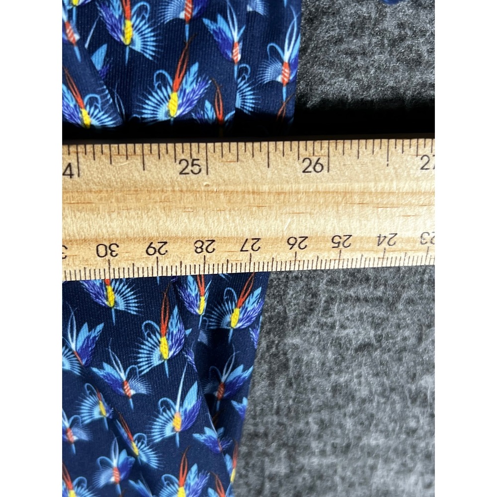 Turtleson Mens 2XL Performance Polo Shirt Blue Fly Fishing Lure Print Stretch - Picture 6 of 8